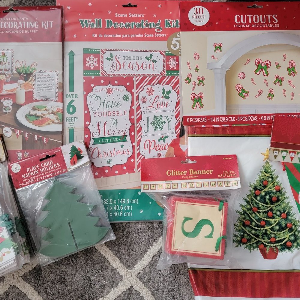 Christmas Party Decoration Table Wall Decor Bundle